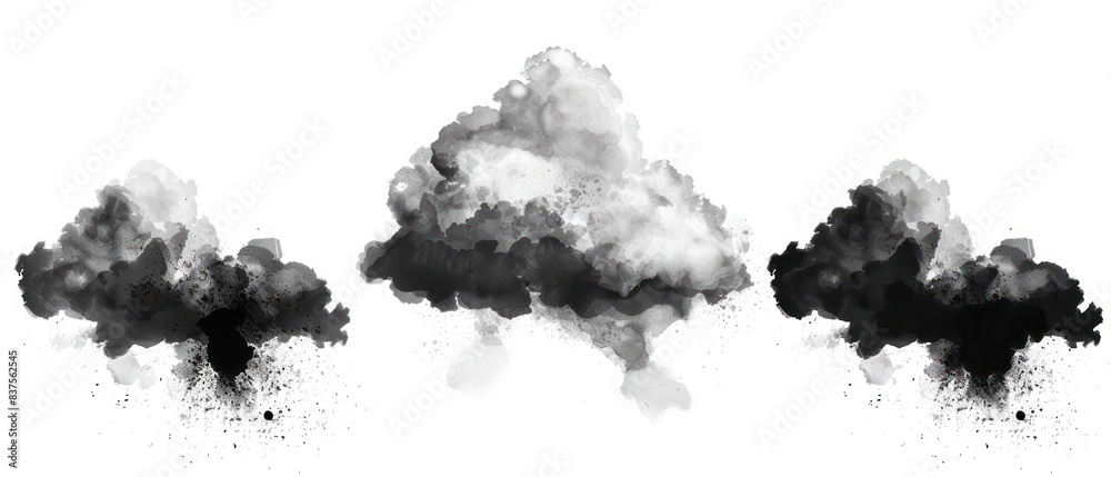 black cloud illustrations on a white background black cloud illustrations on a white background