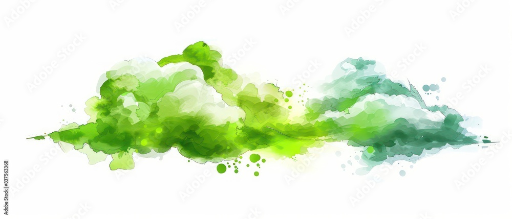 Fototapeta premium green cloud illustrations on a white background