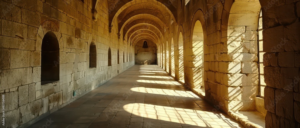 Architectural corridor in a Medieval Fortress Architectural corridor in a Medieval Fortress