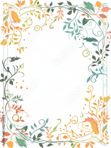 Wallpaper Mural Simple Decorative Border Frame: Blank Page Template Torontodigital.ca