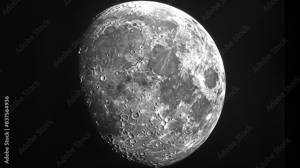 Obraz premium Planet Jupiter with its many moons