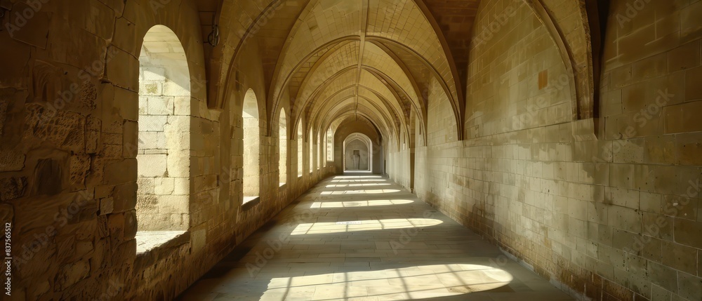 Architectural hallway corridor in a Medieval Fortress Architectural hallway corridor in a Medieval Fortress