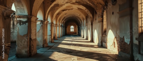 Architectural hallway corridor in a Medieval Fortress