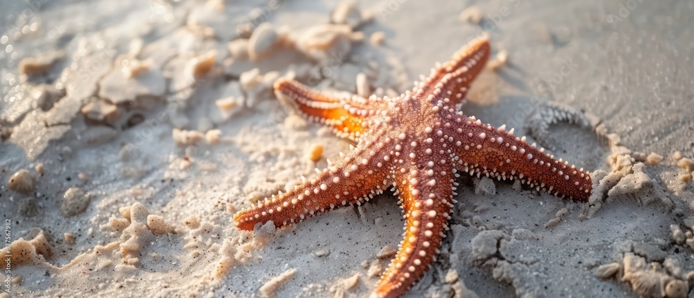 starfish on the sand on the beach close view starfish on the sand on the beach close view