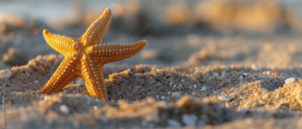starfish on the sand on the beach close view starfish on the sand on the beach close view