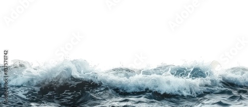 water wave with fresh water, white background