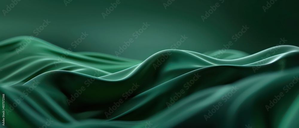 Obraz premium green teal abstract moving smoothed lines with futuristic glowing effect