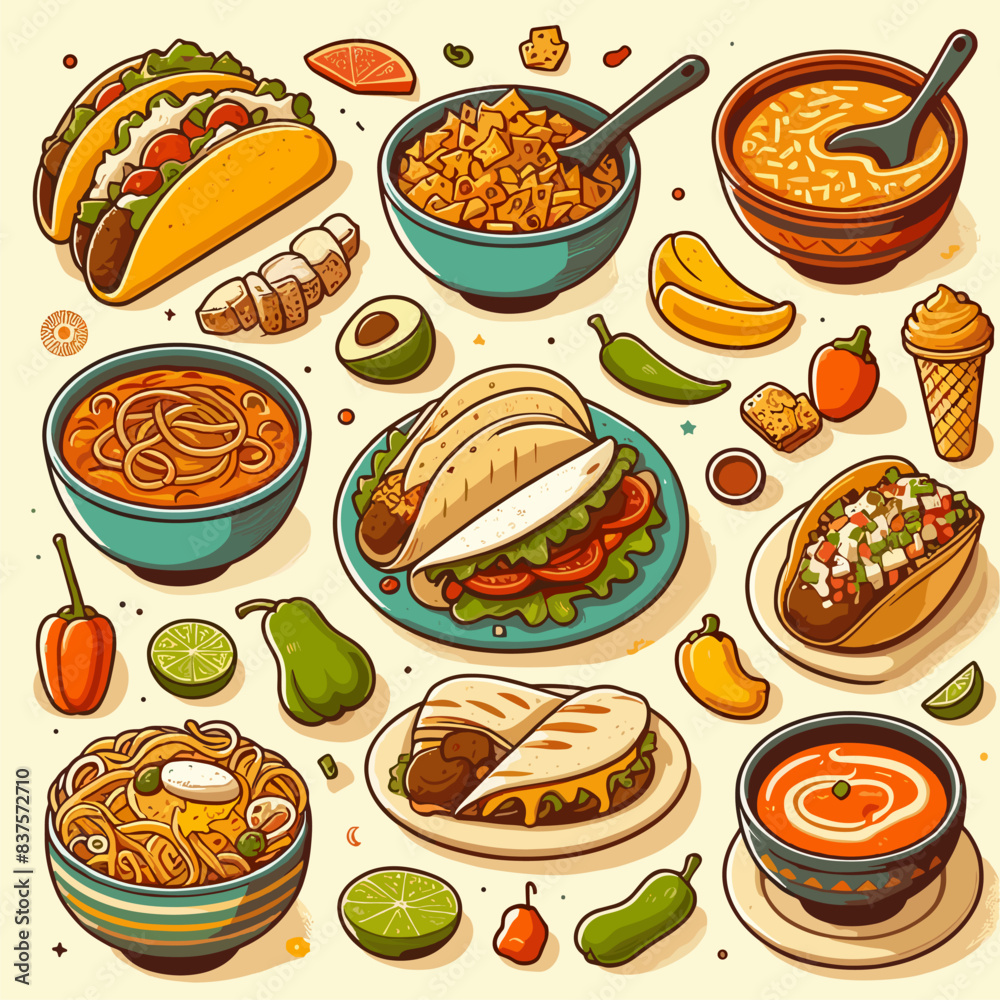 mexican food vector illustration mexican food vector illustration