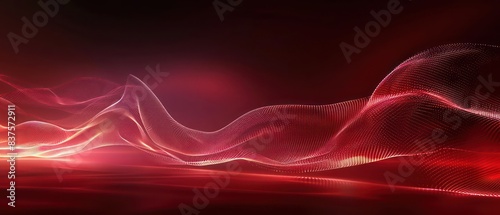 red abstract moving smoothed lines with futuristic glowing effec