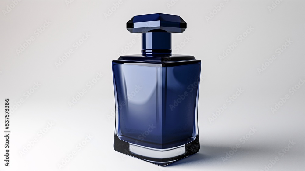 high detailed luxury glowing dark blue perfume bottle with no logo brand label high detailed luxury glowing dark blue perfume bottle with no logo brand label