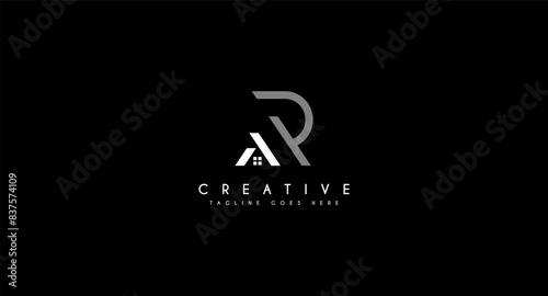 Initial Letter AR House home roof logo design vector illustration.