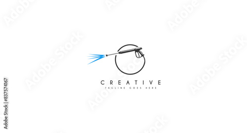 Steam Car wash logo design vector illustration.