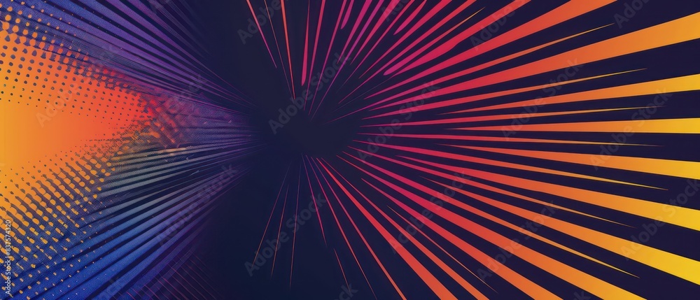 grunge strokes halftone speed lines centered zoom background