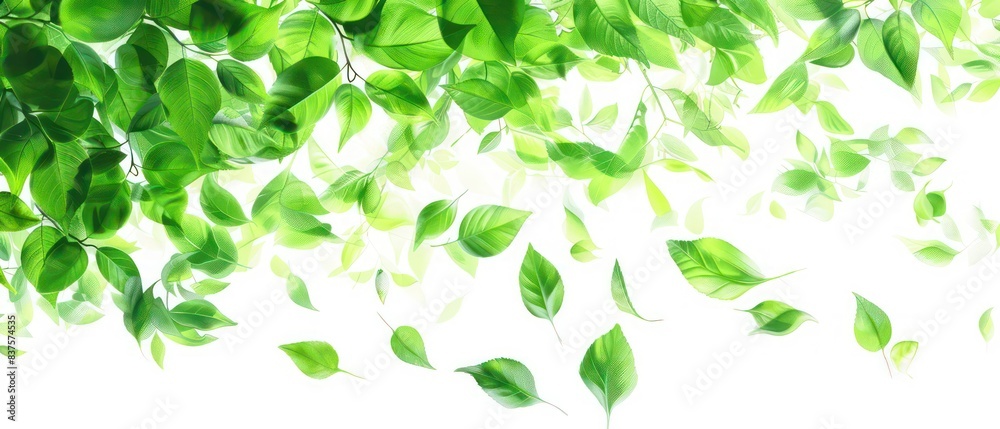 green leaves, special effects, pure white background green leaves, special effects, pure white background
