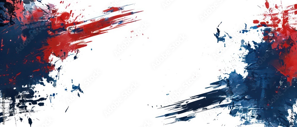 broken brushstroke neon-punk livestream overlay border template in the style of red blue broken brushstroke neon-punk livestream overlay border template in the style of red blue