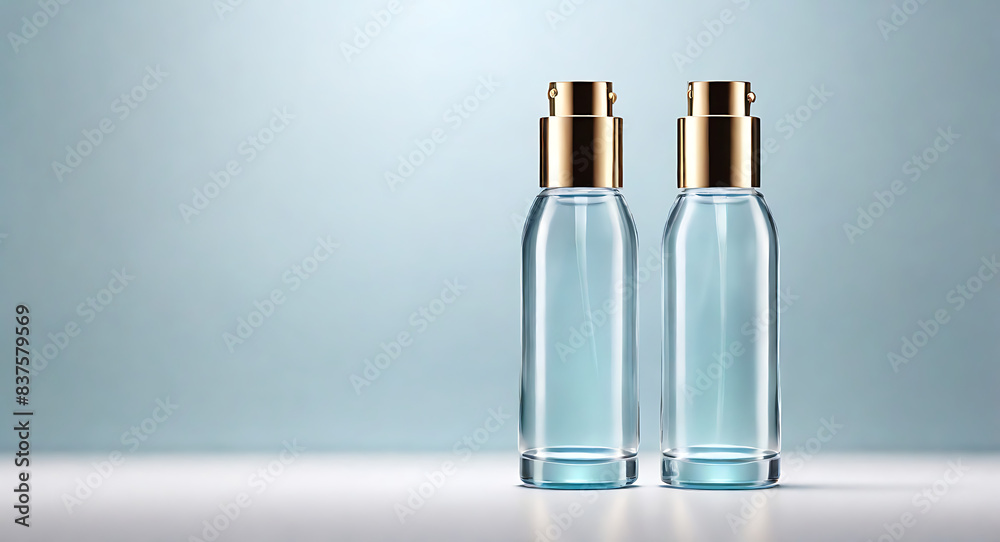 An oil or collagen serum Glass transparent plain bottle or case for cosmetic product mock up, with copy space
An oil or collagen serum Glass transparent plain bottle or case for cosmetic product mock up, with copy space