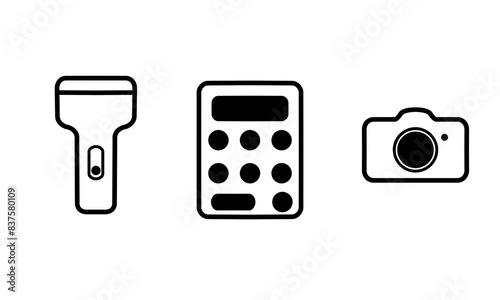 flashlight icon, calculator, camera, ui icon or ux design web vector illustration