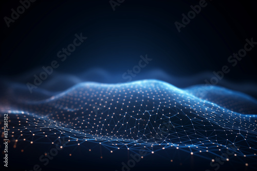 Abstract technology digital mesh line electronic network data innovation concept background.