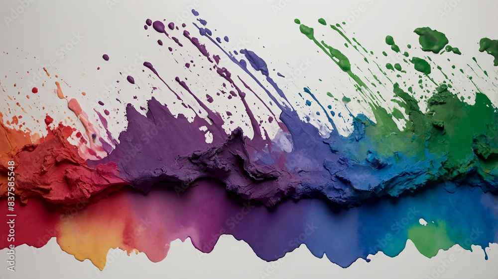 Fototapeta premium The Art of Nature's Palette watercolors starts creating a gradient vibrant rainbow gradient