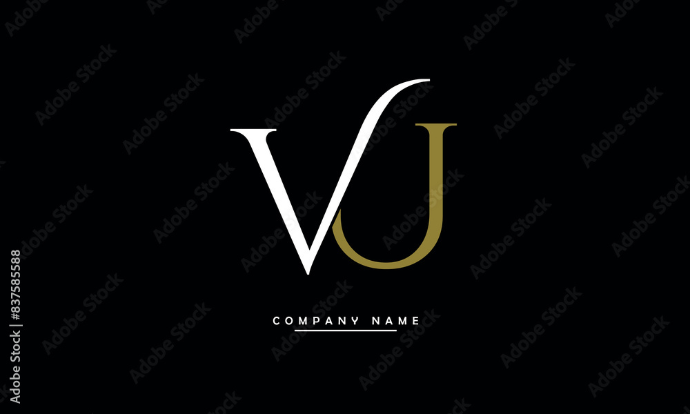 VU, UV, V, U Abstract Letters Logo Monogram