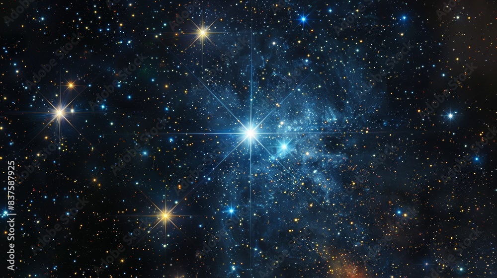 Obraz premium The Bright Star Rigel in the Constellation Orion 