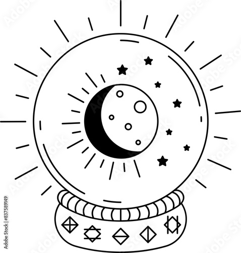 mystical crystal ball illustration
