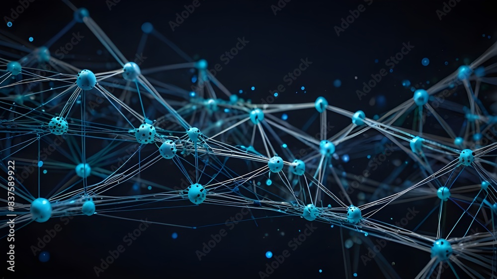 Abstract Network Connections with Blue-Toned Dots and Lines. Abstract Network Connections with Blue-Toned Dots and Lines.