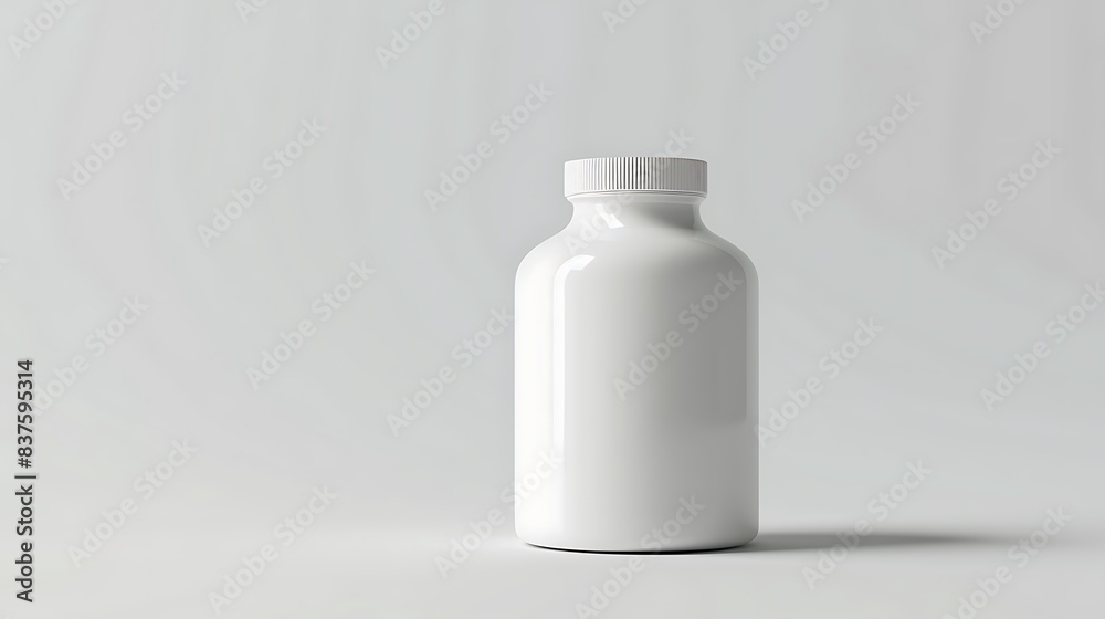 Blank white 3D render of a medicine bottle on white background Blank white 3D render of a medicine bottle on white background