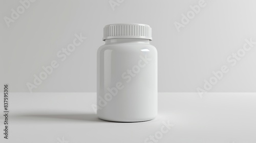 Blank white 3D render of a medicine bottle on white background