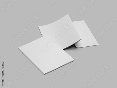Quadro em tela White Blank Magazine Mockup in Front View and Back View