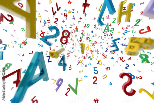 Complex Algebraic Expression Isolated on Transparent Background photo