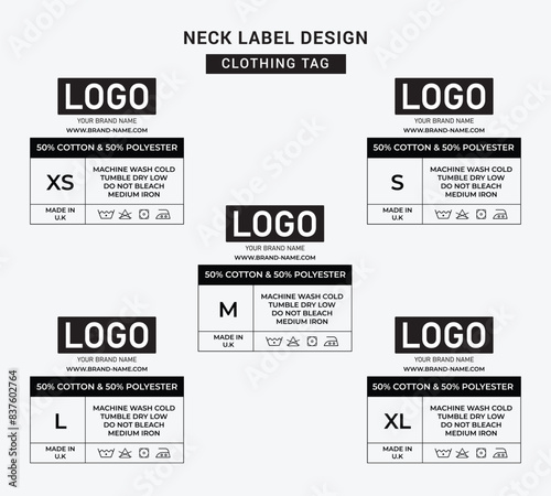 Neck Label Clothing Tag Template Concept Vector or EPS