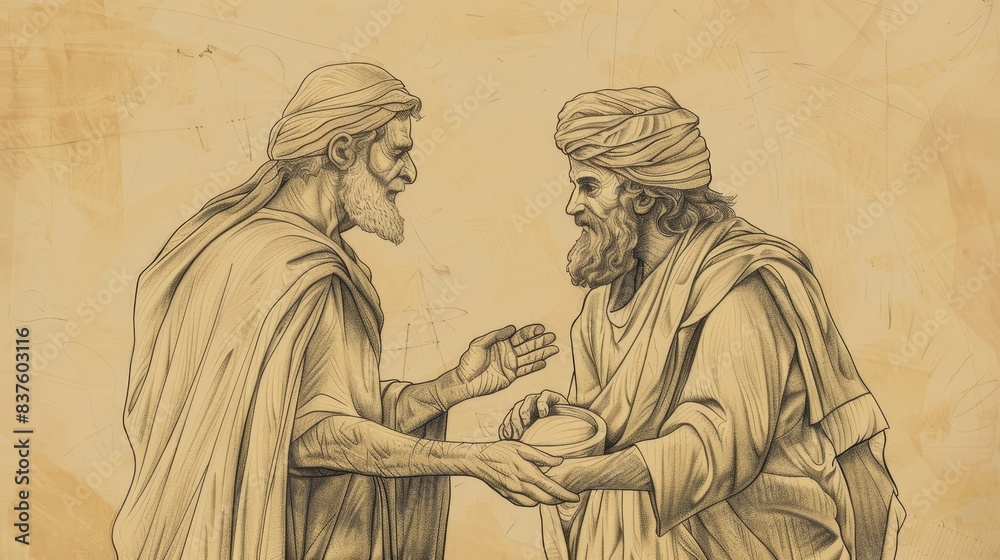 Genesis 17 Biblical Illustration: Covenant of Circumcision, Abram to Abraham, Isaac's Promise - Beige Background with Copyspace for Inspirational Use Genesis 17 Biblical Illustration: Covenant of Circumcision, Abram to Abraham, Isaac's Promise - Beige Background with Copyspace for Inspirational Use