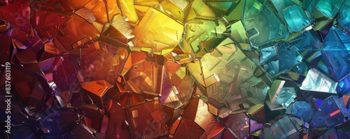 Abstract rainbow pattern of shattered glass. photo
