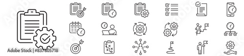 Task icon set. workflow multitasking editable stroke icons collection. Vector illustration