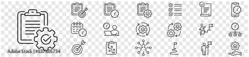 Task icon set. workflow multitasking editable stroke icons collection. Vector illustration