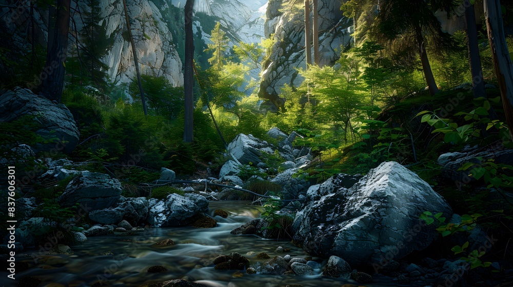 A forest valley marble image A forest valley marble image
