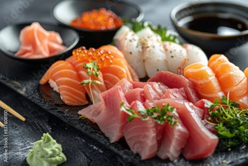 Fresh and delicious sushi and sashimi