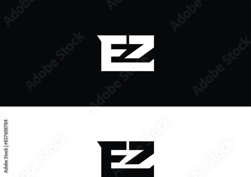 Modern Letters EZ Logo Letter Initial Logo Designs black and white
