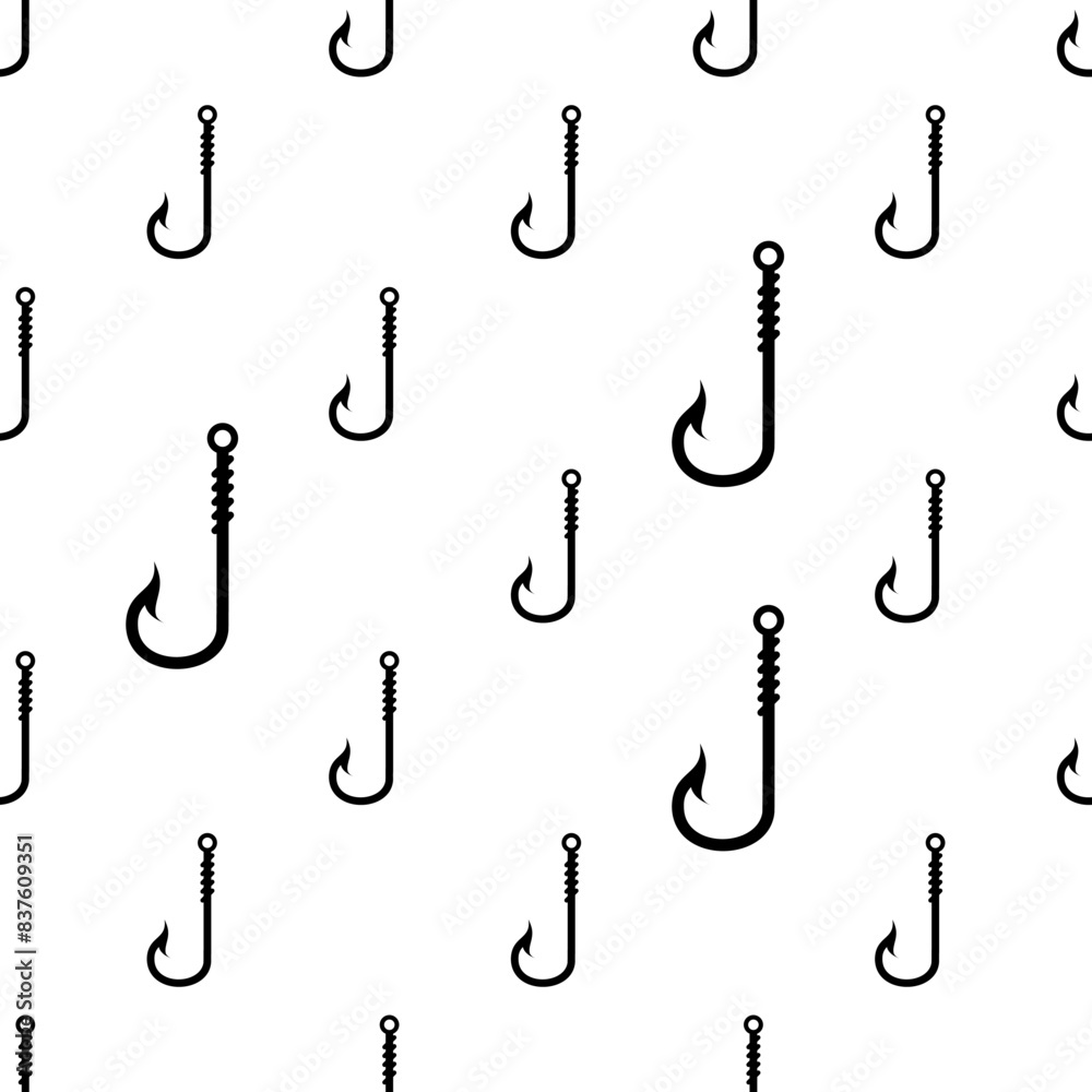 Fishing Hook Icon Seamless Pattern M_2405001 Fishing Hook Icon Seamless Pattern M_2405001