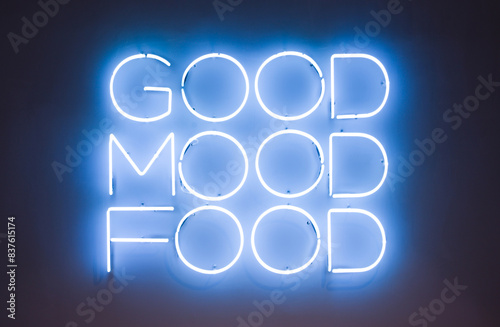 glowing fluorescent neon sign good mood food led letters cafe restaurant wall decor