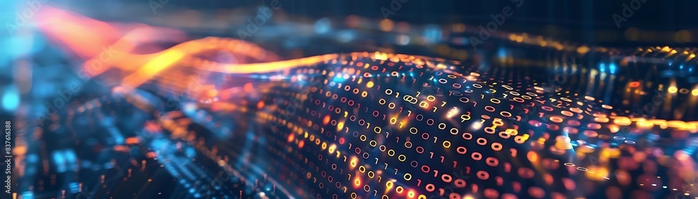 a close - up of a computer screen with a keyboard and mouse on the left, a monitor and keyboard in the center, and a mouse and keyboard on the right