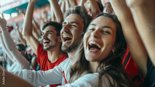 Spectators cheering on their team with unwavering loyalty and enthusiasm at sporting event