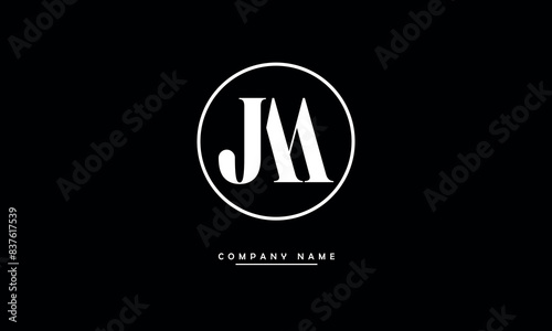 JM, MJ, J, M Abstract Letters Logo Monogram