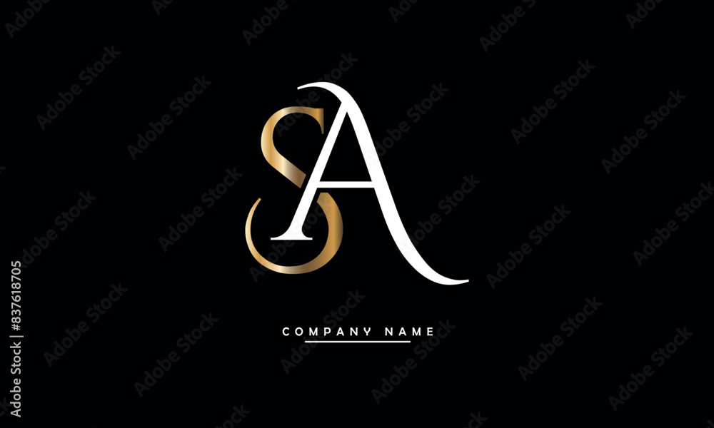SA, AS, S, A Abstract Letters Logo Monogram