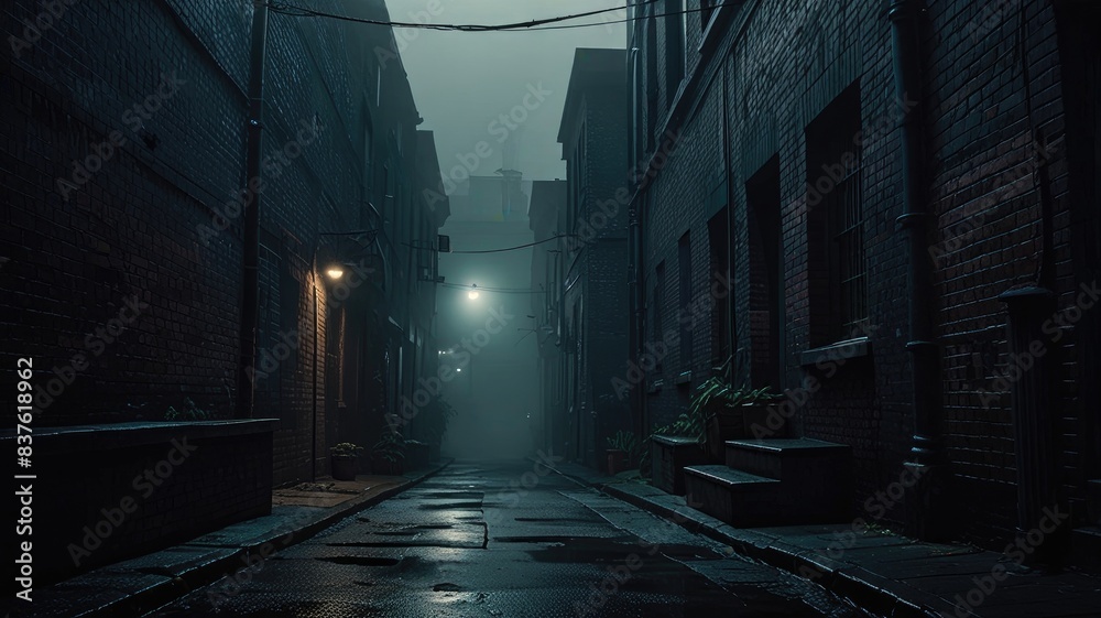 Fototapeta premium Mysterious Hallway when the sky is dark