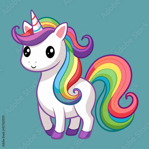 cute-unicorn-with-a-rainbow-ribbon-mane