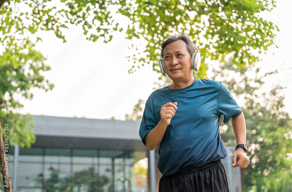 Senior old man runner exercise outdoor nature park. fitness man jogging wearing sportswear. Mature athlete man in sportswear Workout running at public park. Health and activity old man lifestyle Senior old man runner exercise outdoor nature park. fitness man jogging wearing sportswear. Mature athlete man in sportswear Workout running at public park. Health and activity old man lifestyle