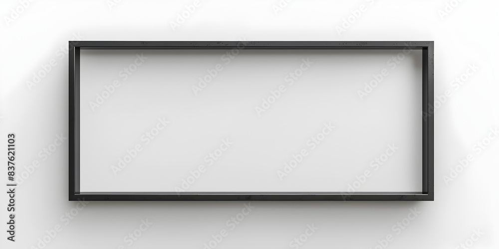 Sleek Modern Matte Black Metal Frame Isolated on White Background Sleek Modern Matte Black Metal Frame Isolated on White Background