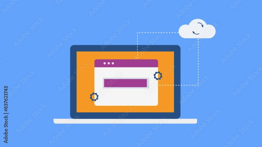Cloud API technology beta testing, data process computing system conceptual video animation. Cloud API technology beta testing, data process computing system conceptual video animation.